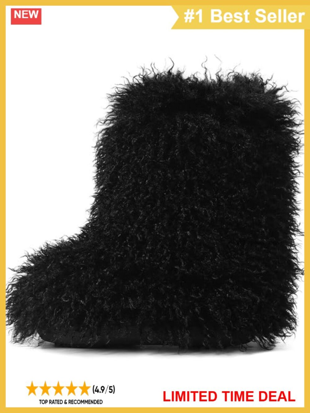 Faux Fur Mid-Calf Snow Boots Slip-On Flatform Winter Boots